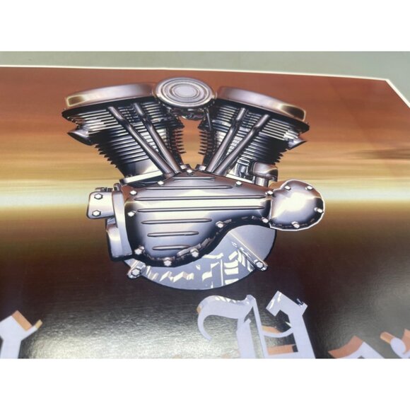 LE GM Harley Davidson motorcycle print artwork signed Wright 32/50 16x12" READ - Picture 3 of 8